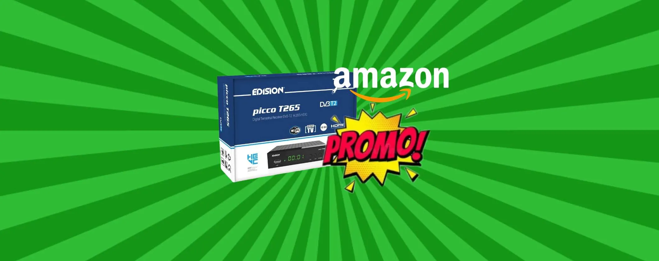 Decoder Digitale Terrestre DVB-T2 Edision Picco a soli 24€, anche tasso zero