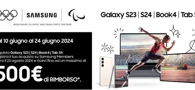 Fino a 500 euro di rimborso con Cashback Samsung da Unieuro