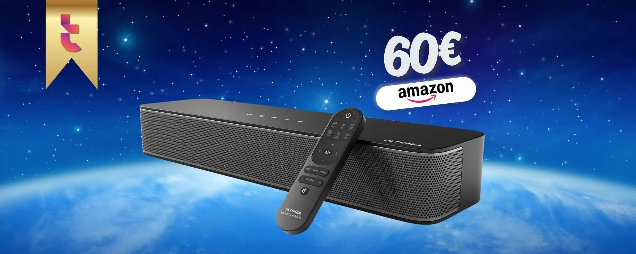 Super occasione Prime limitata: soundbar 2.1 con subwoofer integrato a 60€