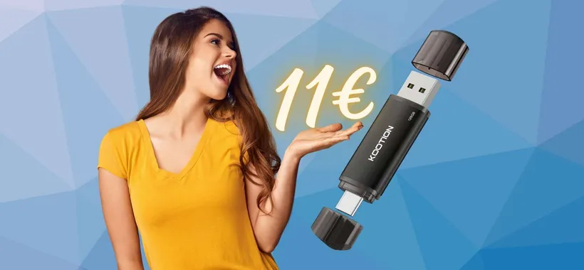 Chiavetta USB da 128GB per PC e smartphone a 11€, un SOGNO