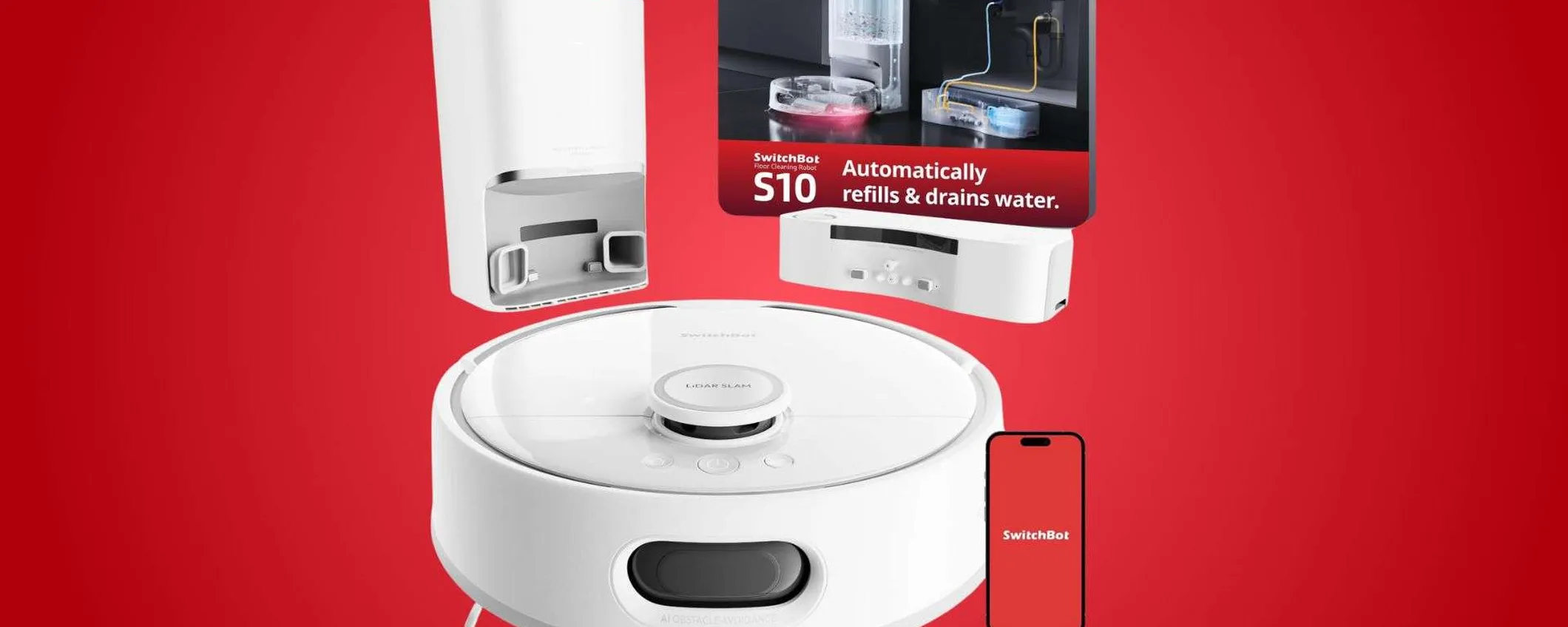 SwitchBot S10: il prezzo del robot aspirapolvere premium crolla del 51% (Amazon)