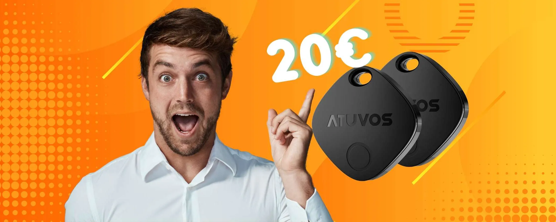 Mai più oggetti smarriti con ATUVOS Smart Air Tracker Tag, 2 localizzatori a 20€