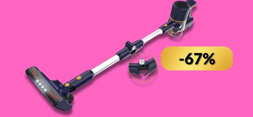Aspirapolvere senza fili, sconto risucchiato via e potenza shock (-67%)