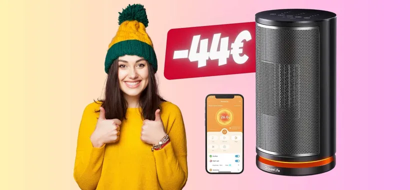 Mini stufetta elettrica che controlli in app e con la voce a 49€