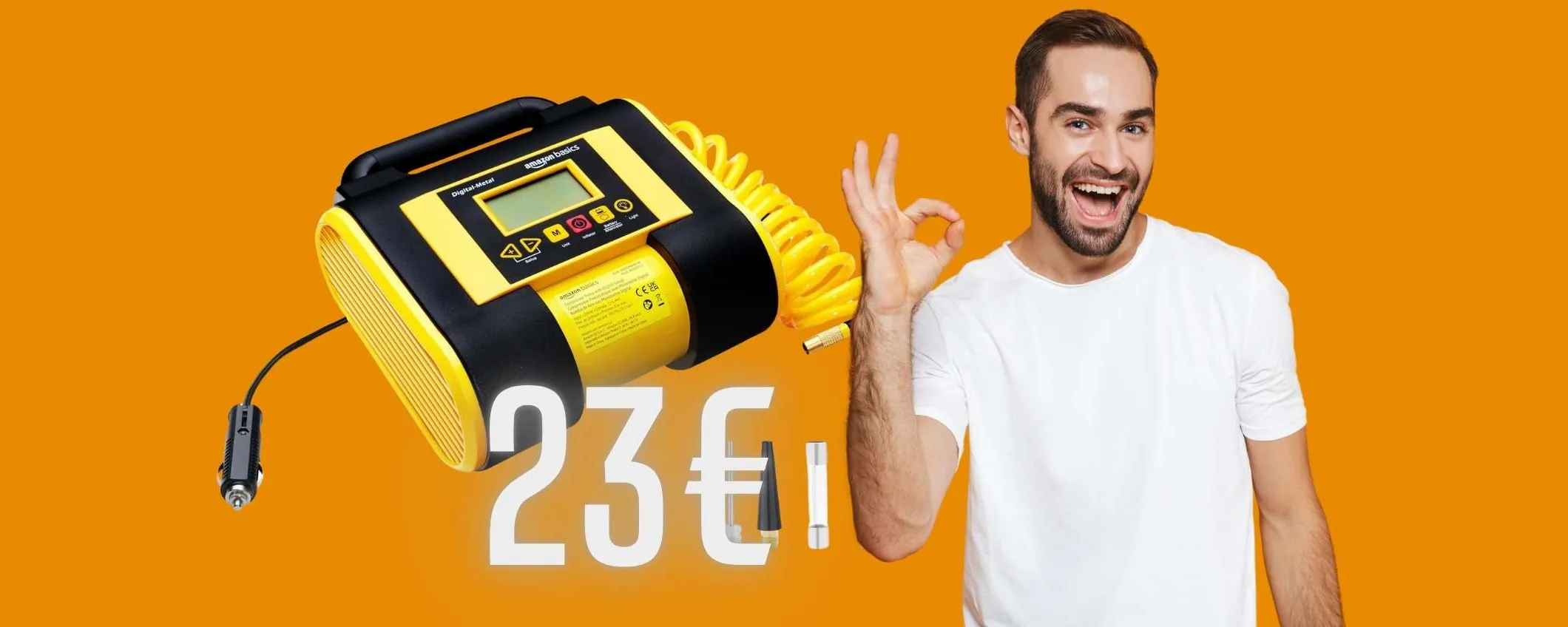 Compressore portatile utilissimo e dal prezzo mini: solo 23€ su Amazon