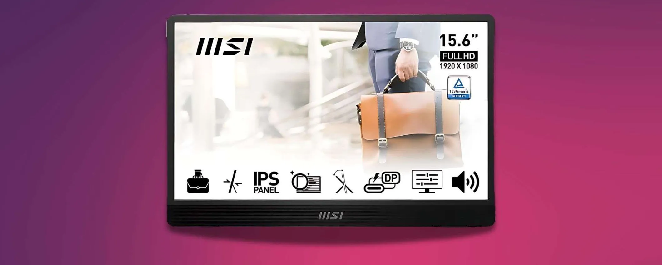 Monitor portatile MSI, oggi a meno di 120€: perfetto per lavoro e gaming