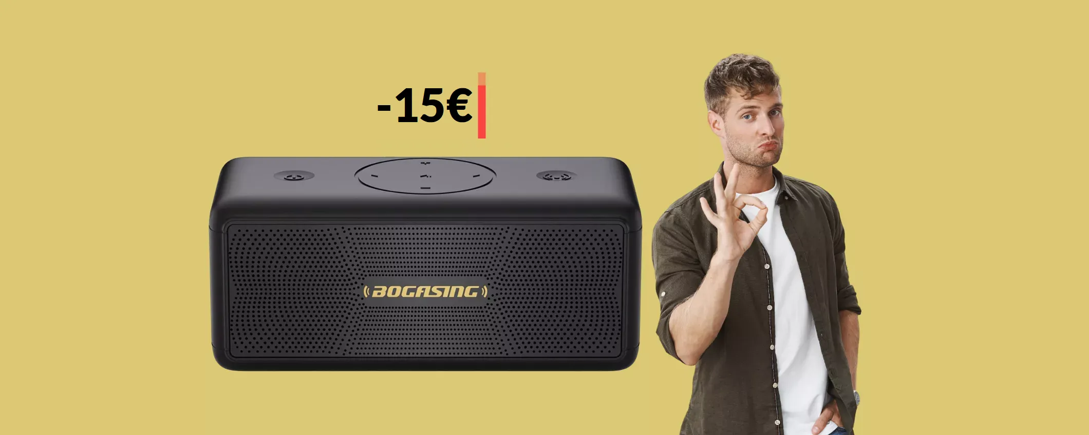 Cassa Bluetooth impermeabile, dura 30h: solo 57€ con il COUPON