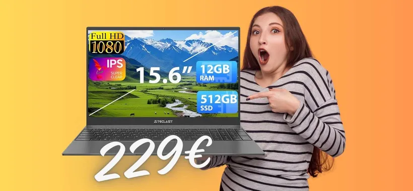 Notebook da 15,6" con 12GB di RAM e SSD da 512GB a PREZZO FOLLE