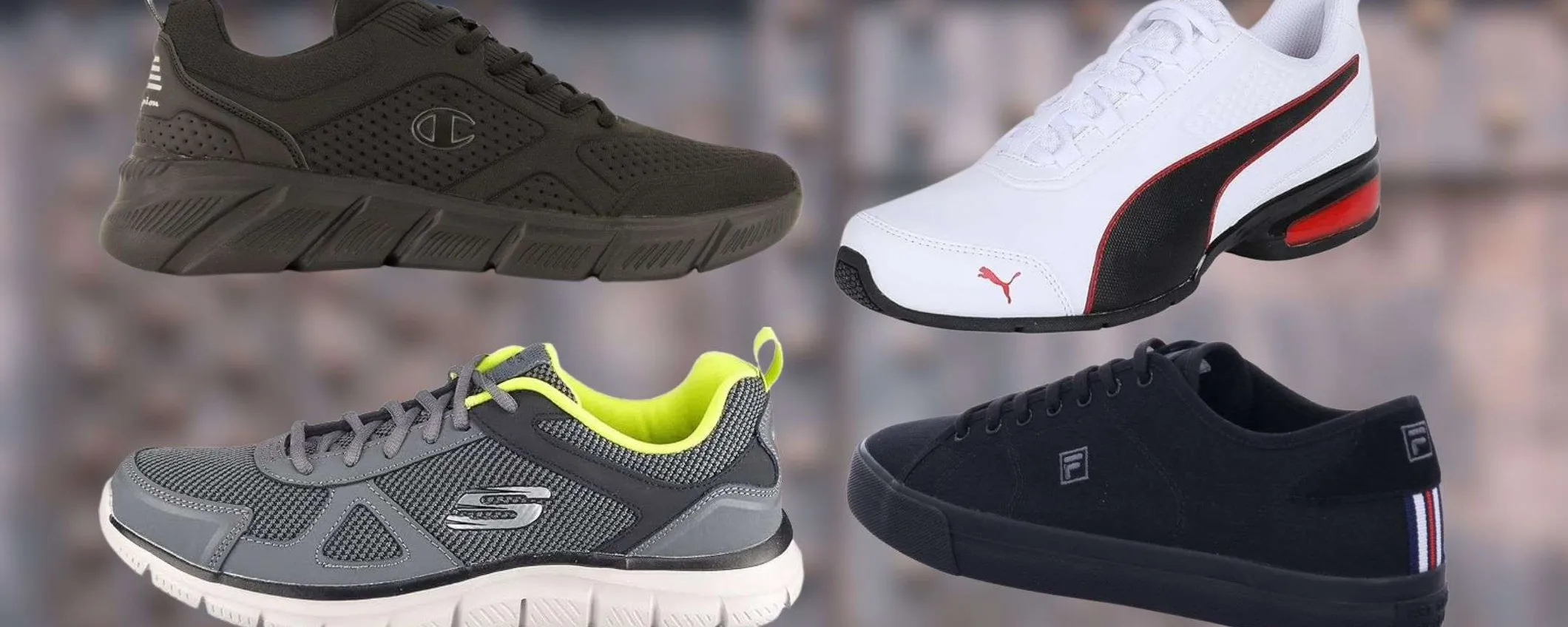 Sneaker da 21€ su Amazon, promo SHOCK: Fila, Puma, Skechers, Champion e altri