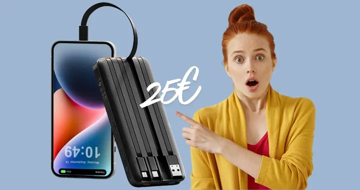 Power Bank con cavi integrati da 20000 mAh tuo con appena 25€