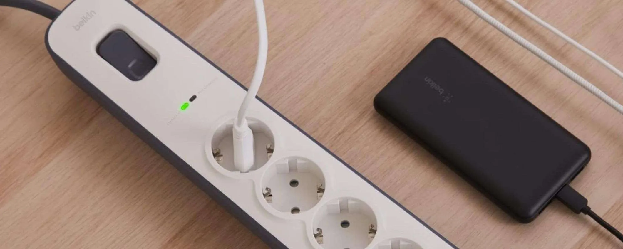 Ciabatta multipresa Belkin con PROTEZIONE integrata in maxi sconto: -40% su Amazon