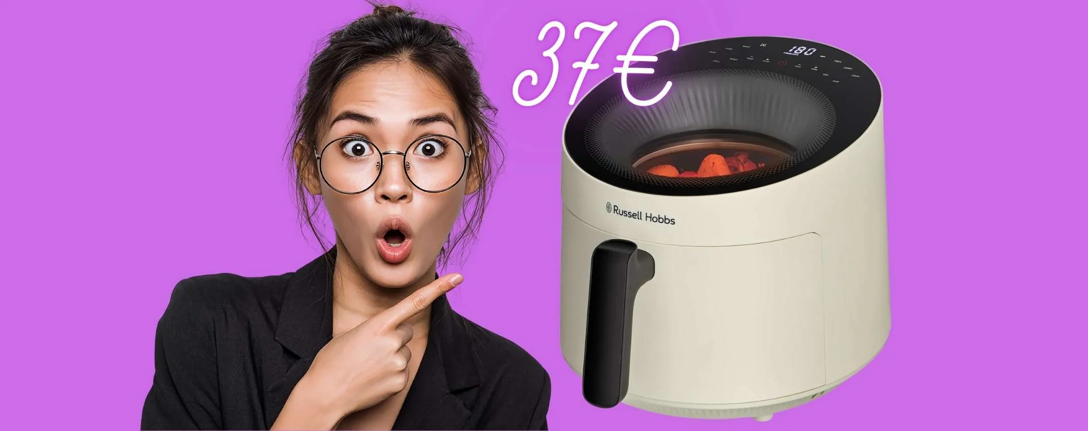 Russell Hobbs: friggitrice ad aria panoramica da 5L con 10 programmi a soli 37€