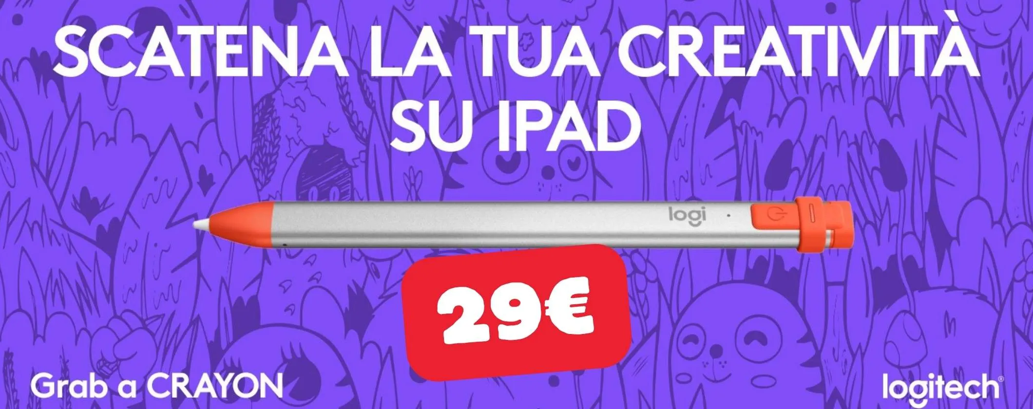 Logitech Crayon: la sola e unica rivale della Apple Pencil ora a 29€ (best buy)