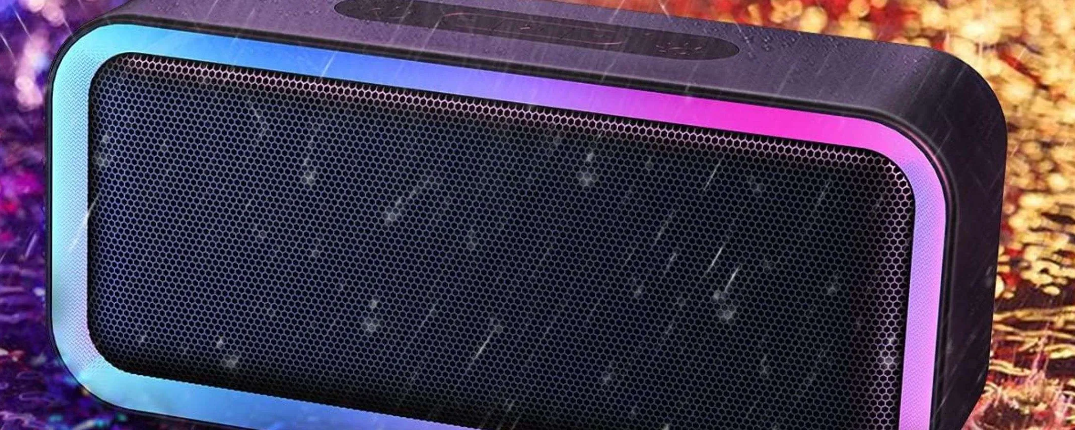 Cassa bluetooth con luci RGB a 17,99 euro: CHE OFFERTA su Amazon (-58%)