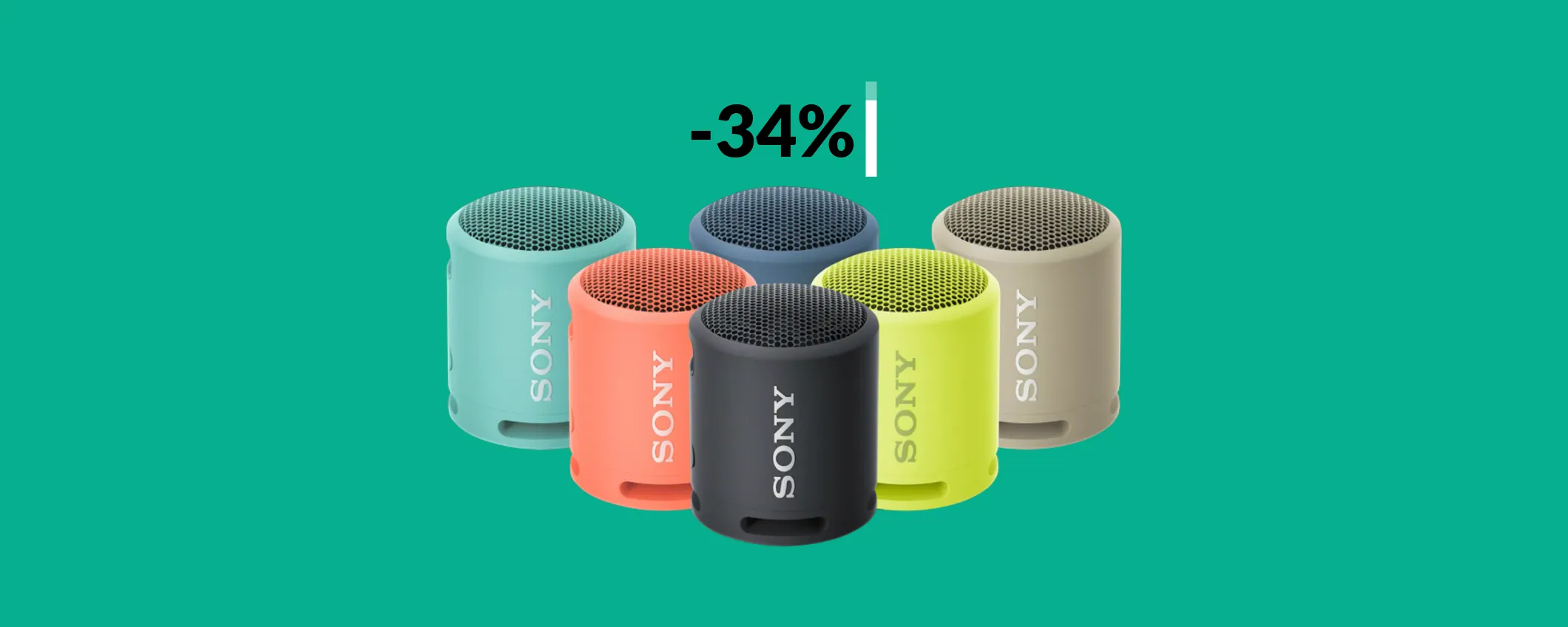 Cassa Bluetooth Sony impermeabile e con bassi potentissimi (39€)