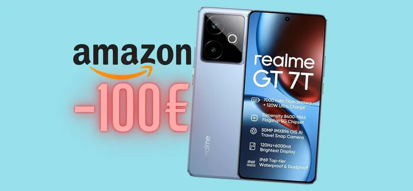 Realme GT 7T 5G (12/512GB) con super batteria da 7000mAh a 100€ in meno