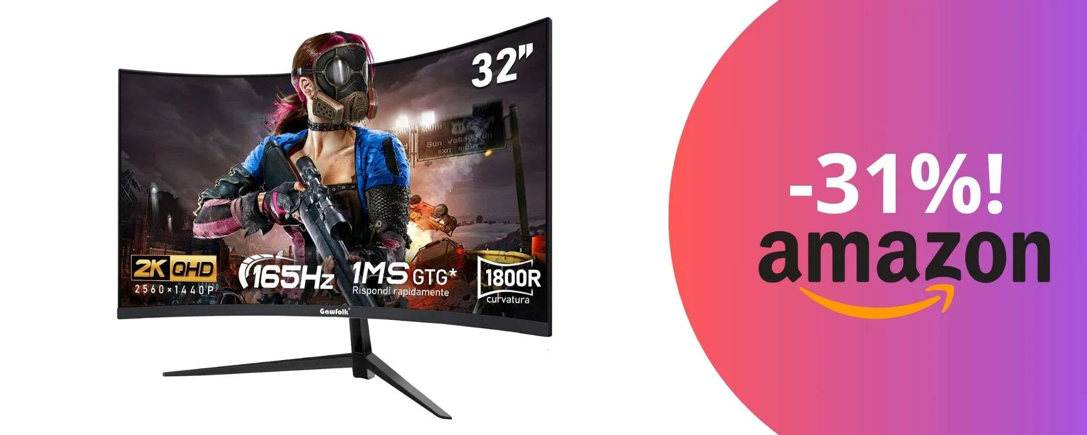 Monitor curvo ad un prezzo da non perdere: lo sconto da capogiro