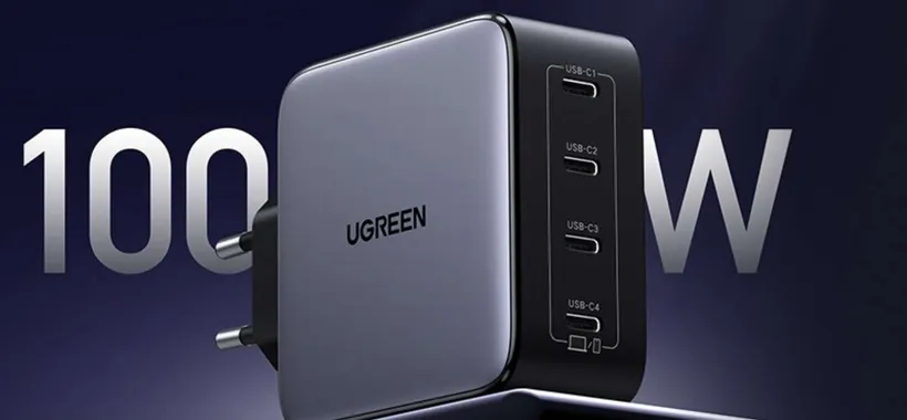 Caricatore USB da 100W con 4 porte che ricarica anche un laptop (39€)