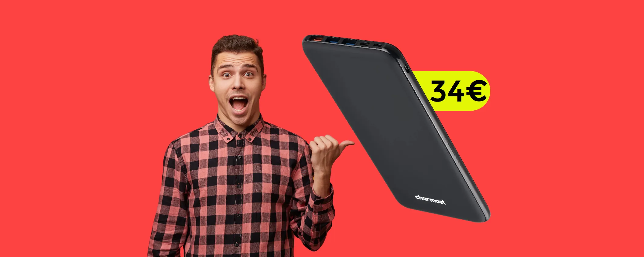 Powerbank multiporta 26800mAh: una BOMBA di energia a soli 34€