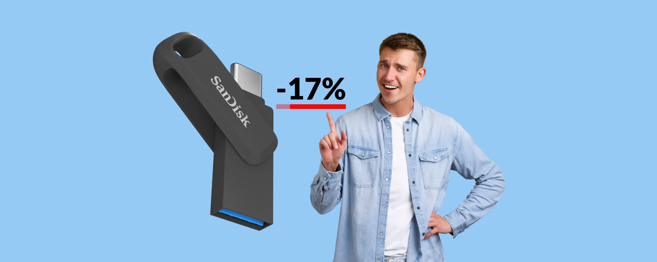 Chiavetta USB 2-in-1 da 1TB: copie FLASH tra smartphone e pc
