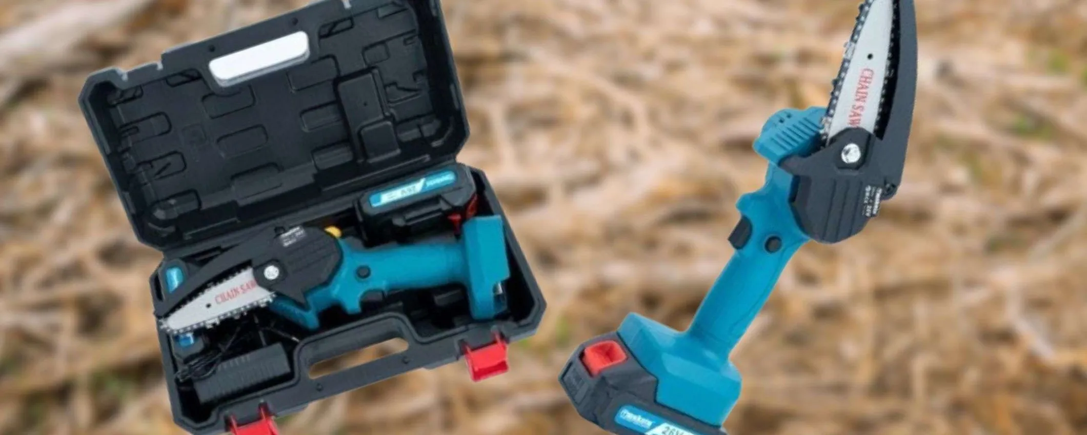 Motosega a 26€ con MEGA kit: 2 batterie, accessori e custodia in omaggio