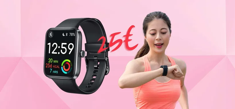 Smartwatch fitness con 20 giorni di autonomia e resistente all'acqua a 25€