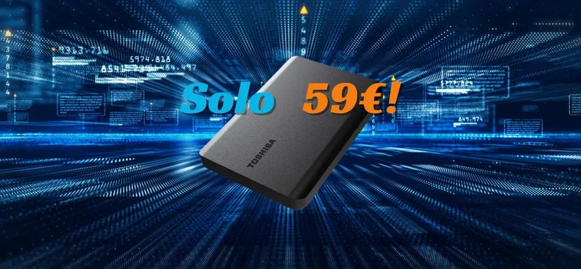 Hard Disk Esterno 2TB Toshiba a soli 59€ su Unieuro