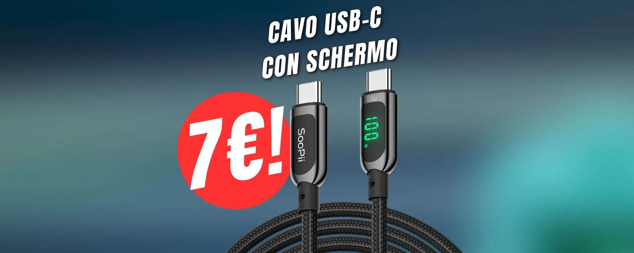 Con 7€ potrai acquistare il cavo USB-C con indicatore LED e ricarica rapida!