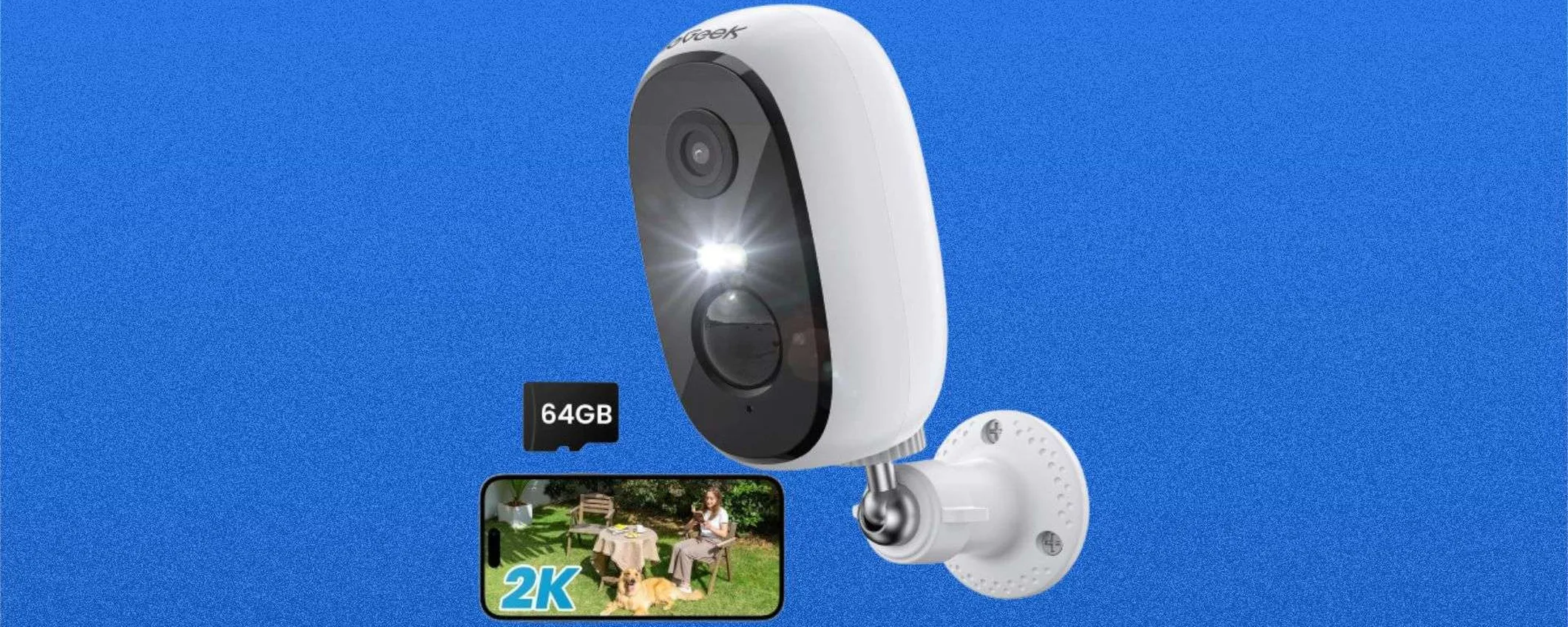 Telecamera WiFi di sicurezza in super offerta: 2K, visione notturna e un prezzo bomba