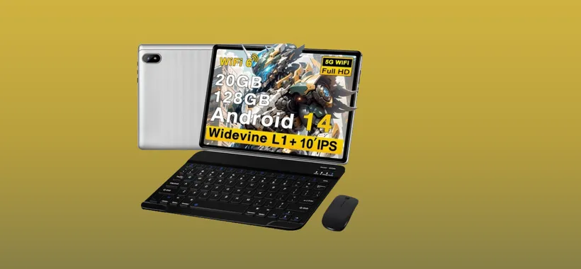 Tablet con tastiera e mouse perfetto per lavoro e studio
