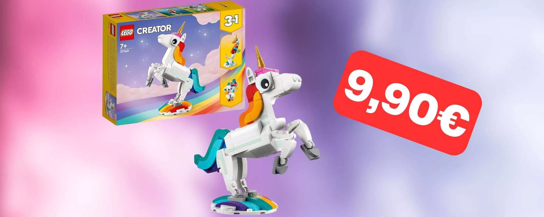 Il LEGO Unicorno 3-in-1 è in offerta a soli 9,90 euro su