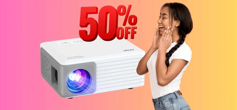Proiettore portatile a MENO di 50€ su Amazon con il DOPPIO SCONTO