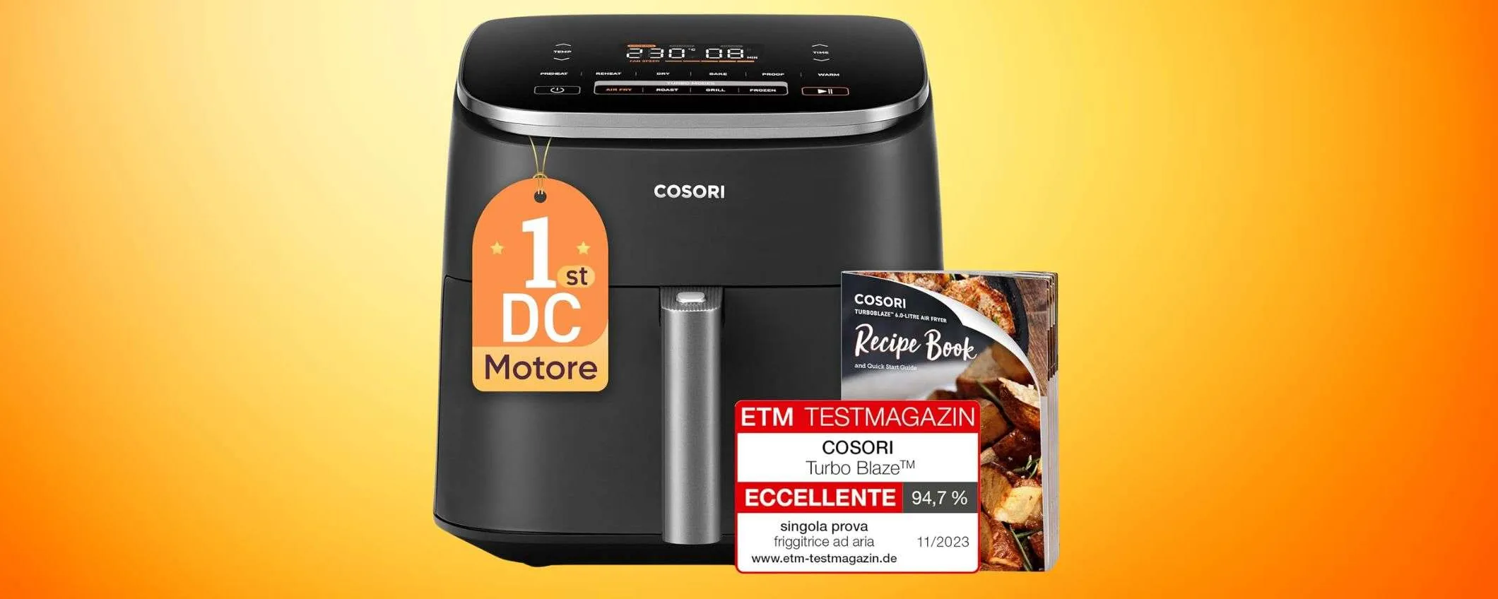 Friggitrice ad aria Cosori da 6 litri: la più ricercata è in OFFERTA AMAZON