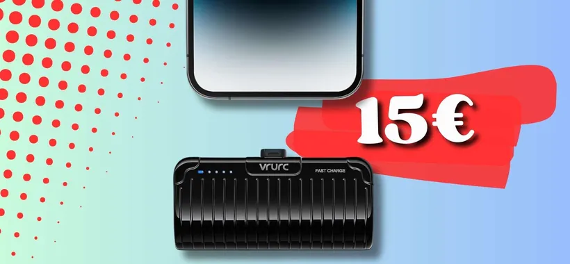 MINI power bank senza fili iPhone: funziona anche come stand (5000mAh) 16€