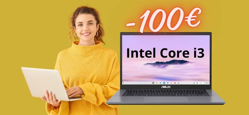 ASUS Chromebook Plus da 14" FHD con Intel Core i3 a 100€ in MENO