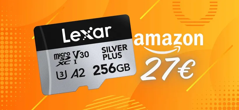 Lexar: microSD da 256GB classe 10 con velocità fino a 205 MB/s (27€)