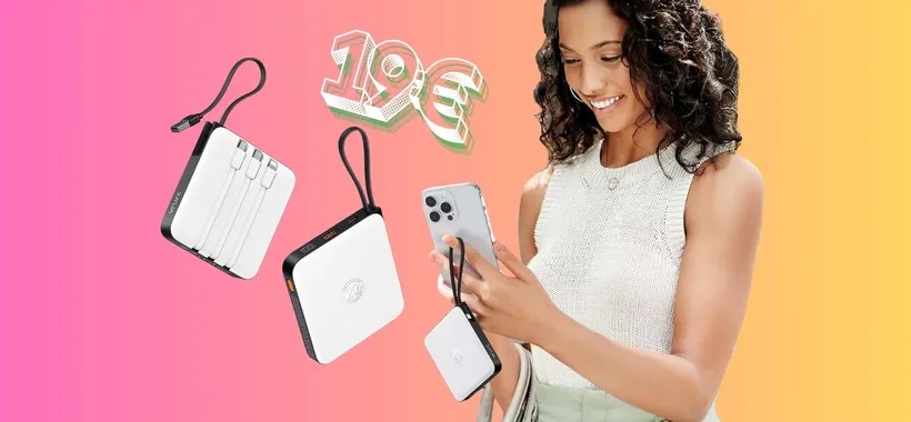 Power Bank con 3 cavi di uscita e 1 d'ingresso per ricarica rapida, solo 19€