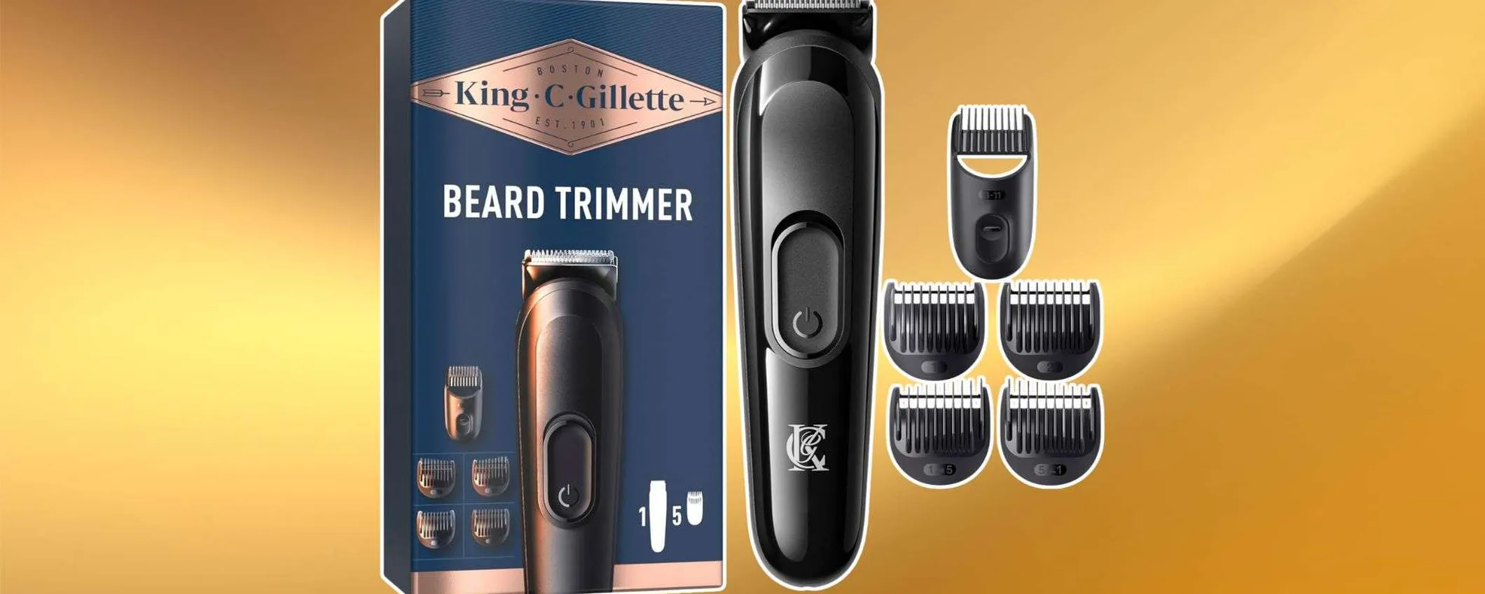 Regolabarba King C. Gillette con accessori in MAXI SCONTO: su Amazon costa meno di 25€