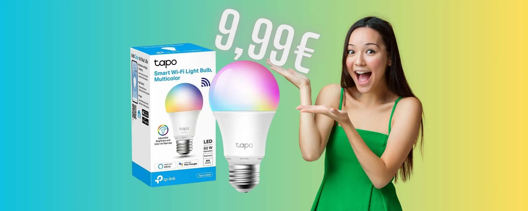 Lampadina WiFi colorata a soli 9,99€: tutte le stanze smart con spesa minima