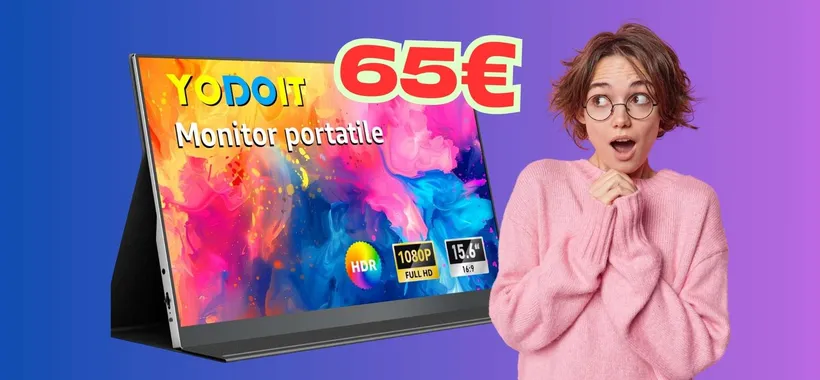 Monitor portatile da 15,6" IPS FHD per lavorare ovunque a soli 65€
