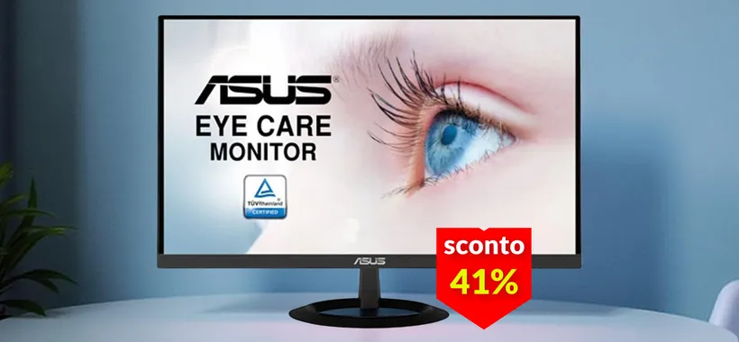 Monitor FullHD Asus a 109€: cornici sottilissime e sconto da paura (-41%)