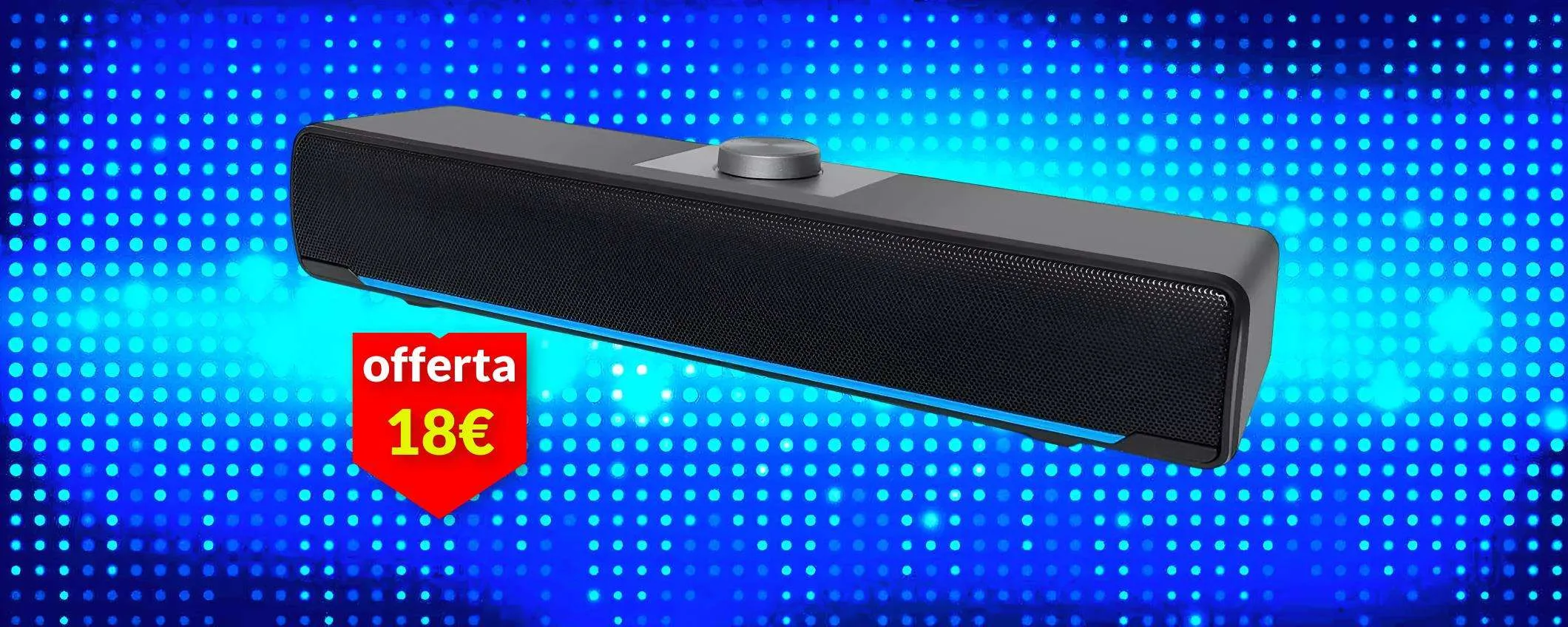 Soundbar Bluetooth da usare con tv, pc e smartphone: best buy del giorno a 18€