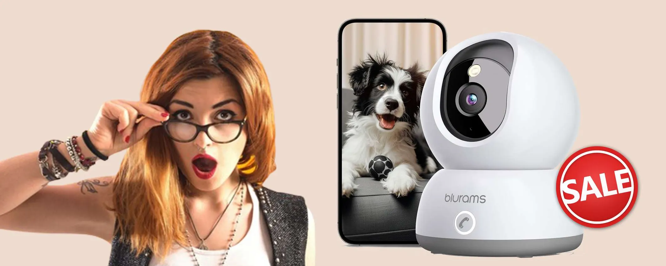Telecamera di sorveglianza 2K blurams: sconto PAZZESCO (-43%)