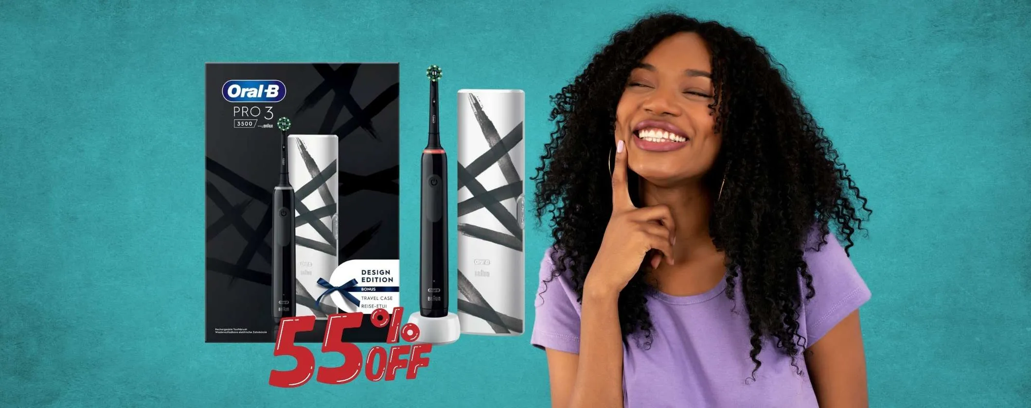 Oral-B Pro 3 3500, con custodia da viaggio di design, oggi a un prezzo assurdo