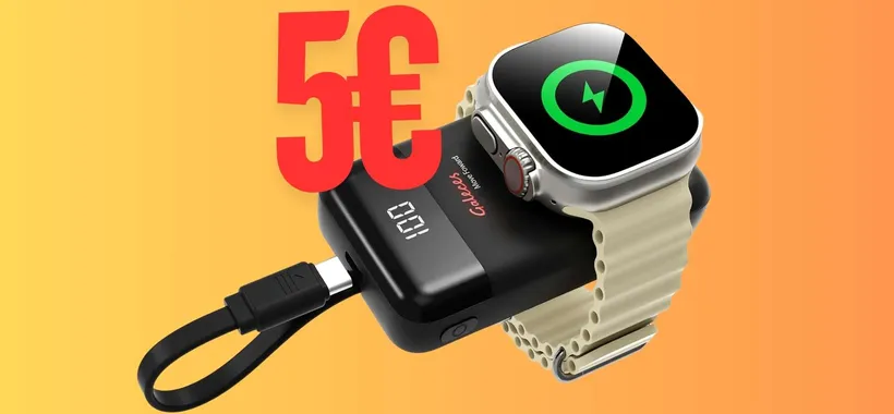Mini Power Bank per Apple Watch, con cavo integrato USB-C, tuo a 5€