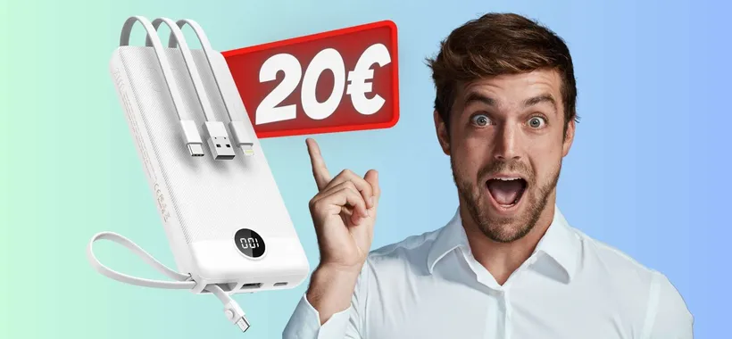 Power Bank da 20000mAh con 5 uscite e 2 ingressi tuo a 20€