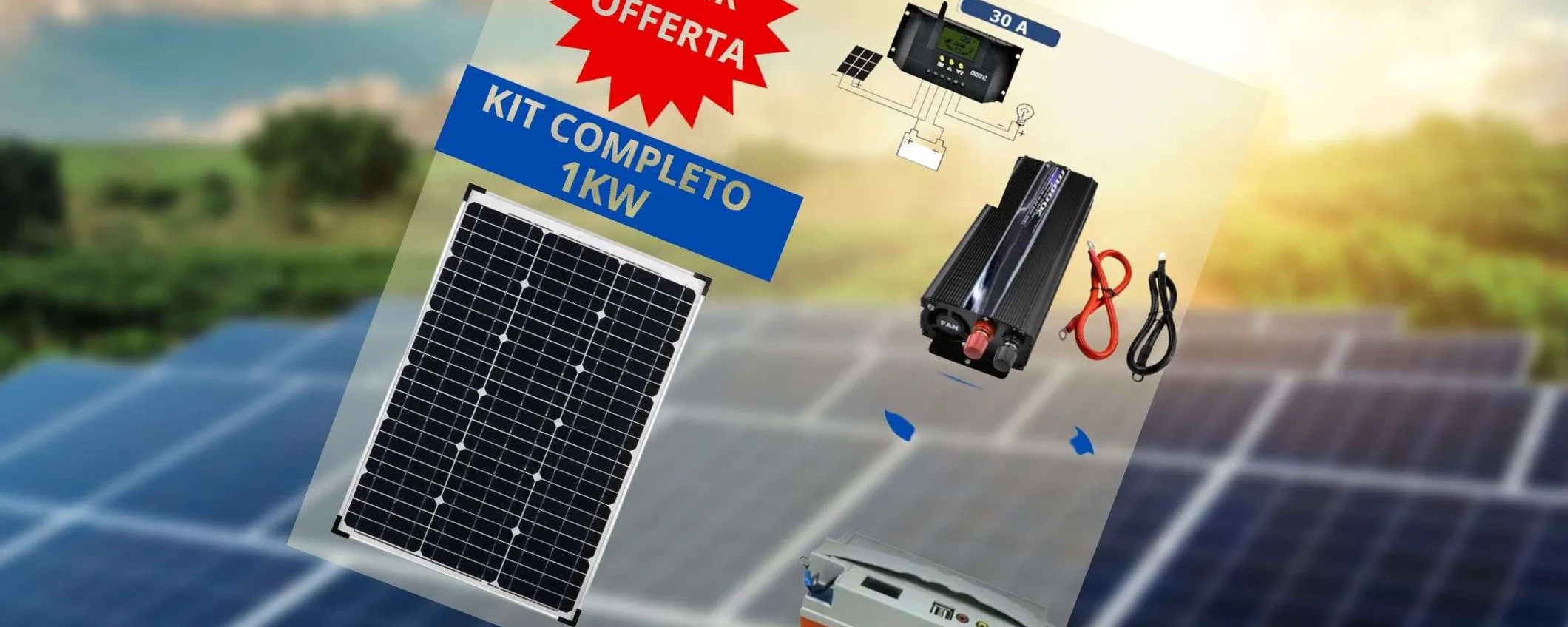 Kit fotovoltaico con ACCUMULO e inverter a prezzo stracciato: occasione WOW (144€)