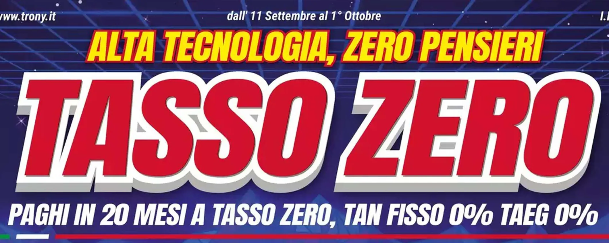 Volantino Trony ricco di offerte a tasso zero: paghi tutto in 20 mesi