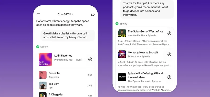 Spotify arriva su ChatGPT: creerà playlist personalizzate e scoverà nuovi brani