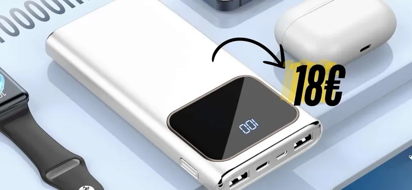 Power Bank leggero e sottile con capacità da 10000 mAh a soli 18€